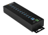 StarTech.com 10 Port USB Hub with Power Adapter, Surge Protection, Metal Industrial USB 3.0 Data Transfer Hub, Din Rail, Wall or Desk Mountable, High Speed USB 3.1/ USB 3.2 Gen 1 5Gbps Hub - Tilbake